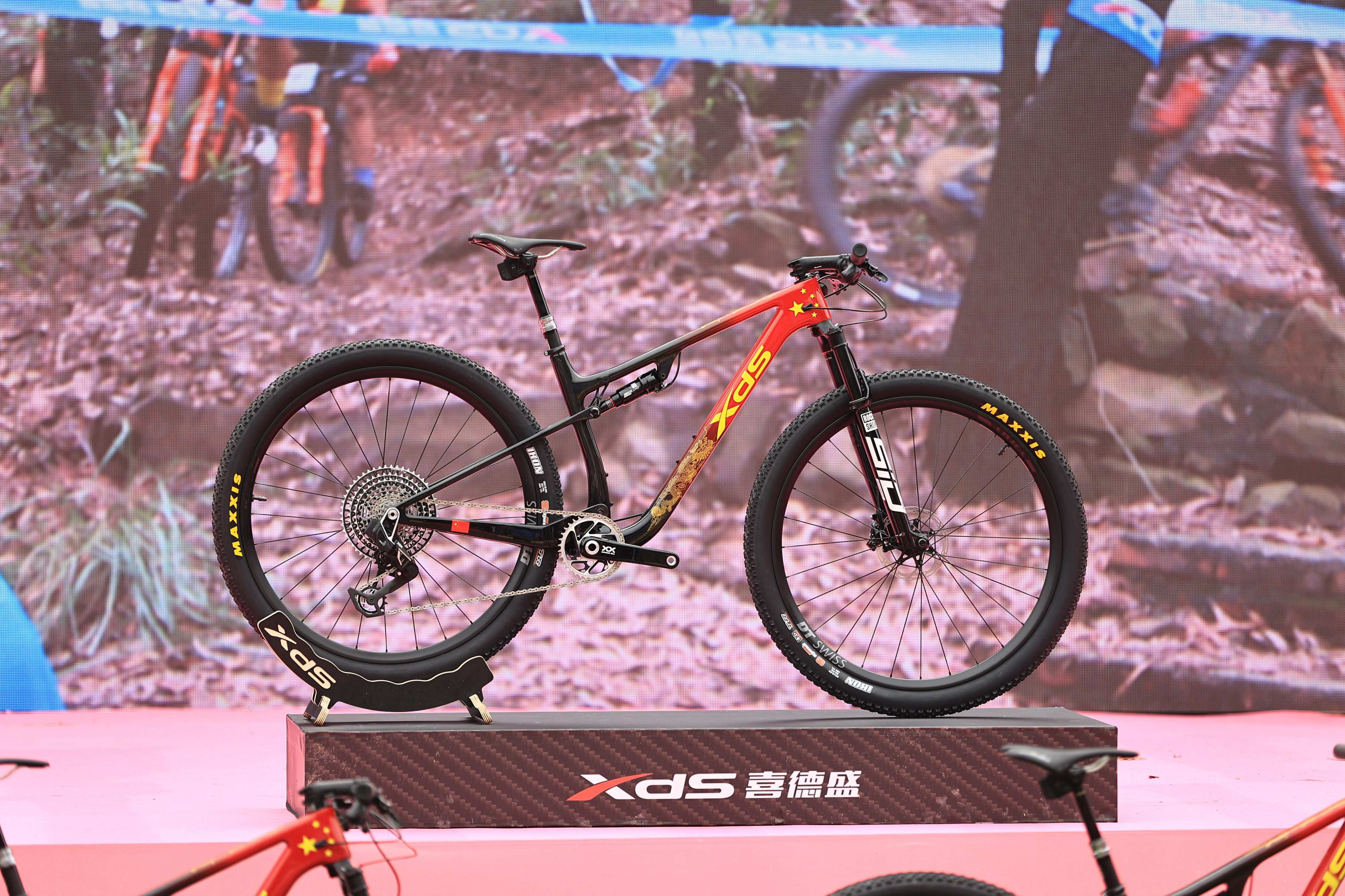 德国选手在自行车比赛中领先